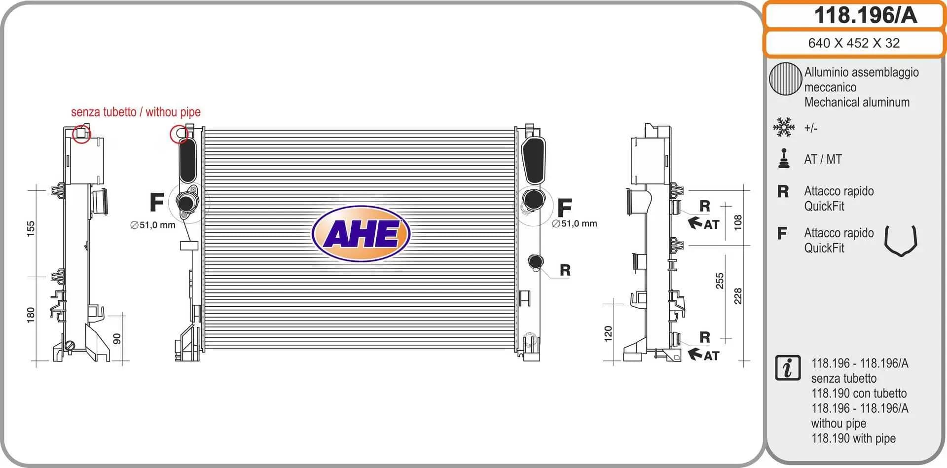 Radiateur, refroidissement du moteur AHE
