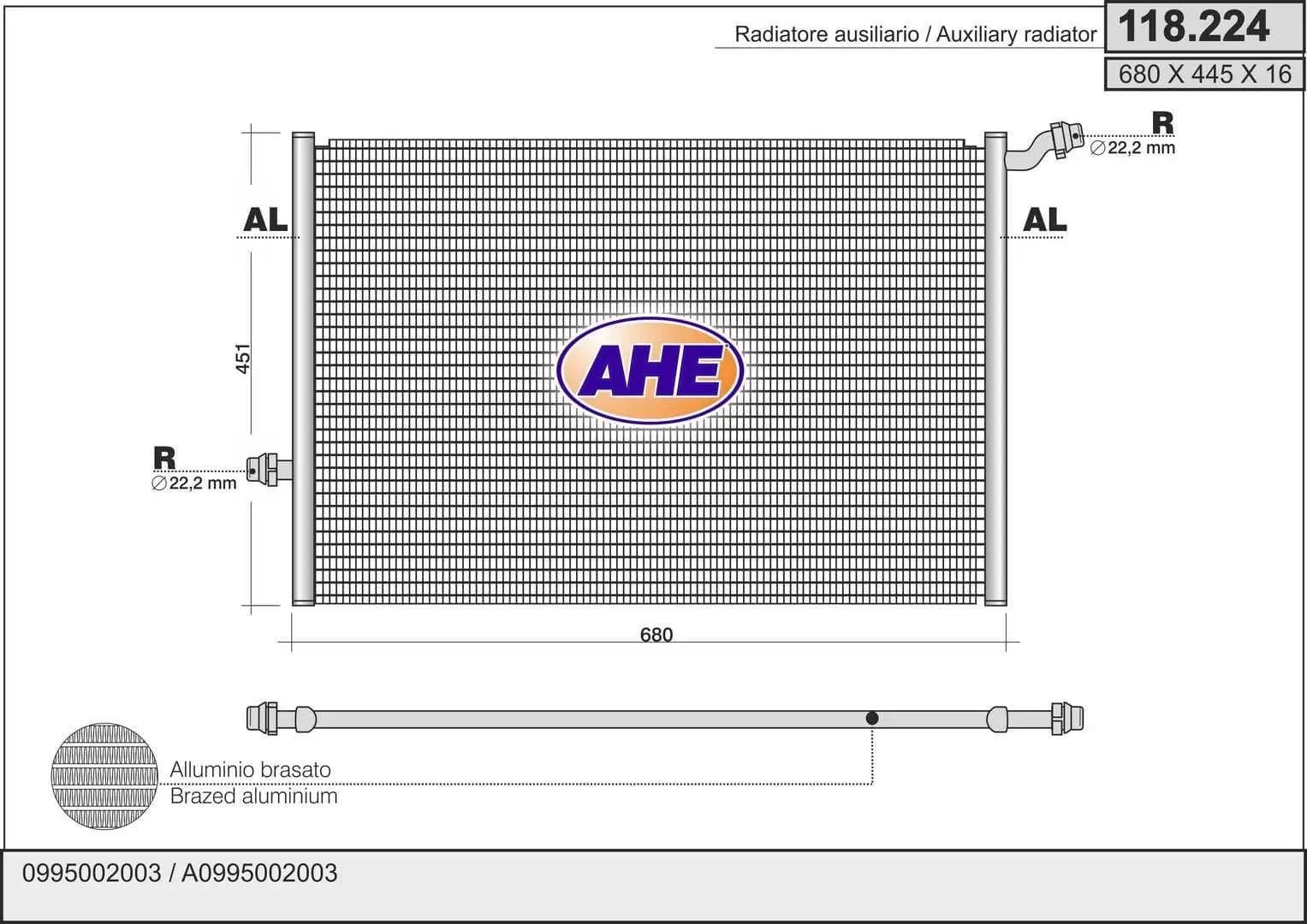 Radiateur, refroidissement du moteur AHE