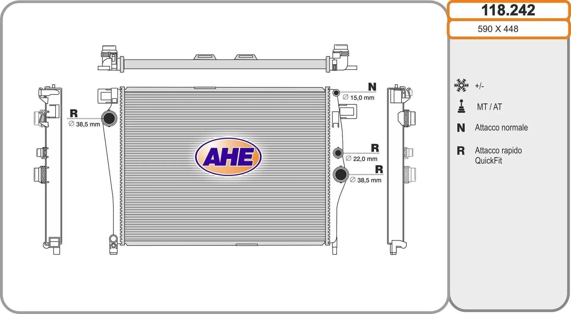 Radiateur, refroidissement du moteur AHE