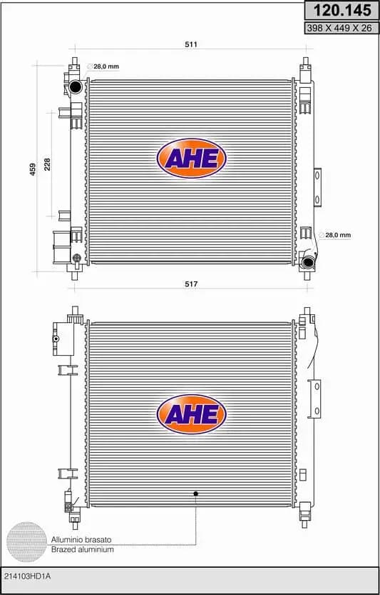Radiateur, refroidissement du moteur AHE