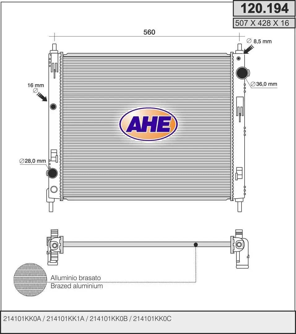 Radiateur, refroidissement du moteur AHE