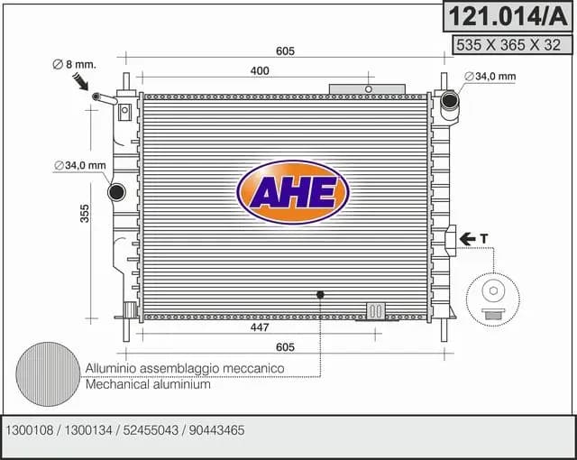 Radiateur, refroidissement du moteur AHE