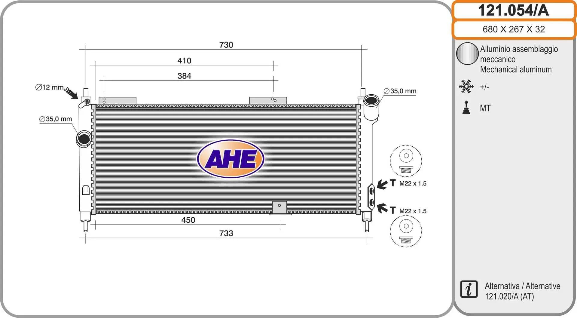 Radiateur, refroidissement du moteur AHE