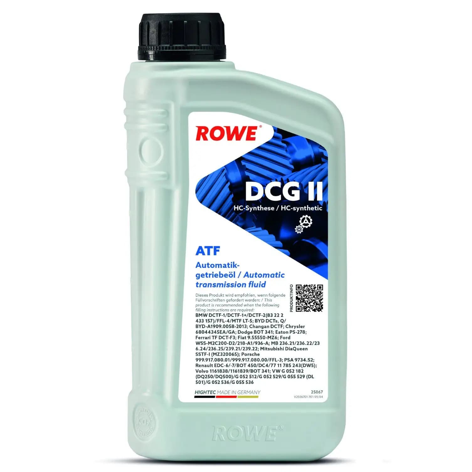 Huile, boÃ®te de vitesses Ã double embrayage (DSG) ROWE