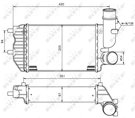 Intercooler radiateur de turbo