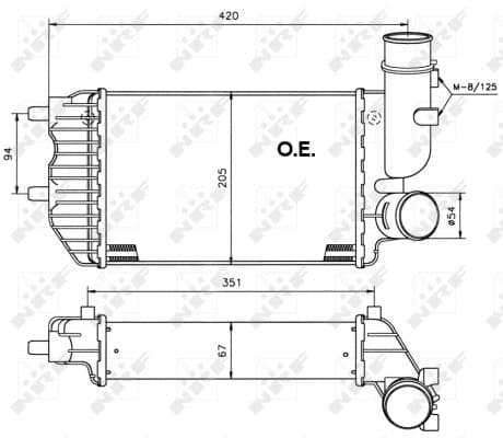 Intercooler radiateur de turbo