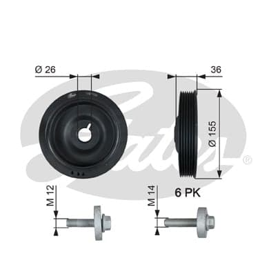 Poulie damper/vilebrequin