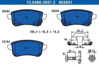 Kit de plaquettes de frein, frein à disque