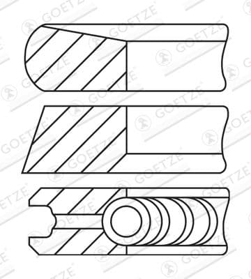 Jeu de segments de pistons Goetze Diamond Coated® LKZ-Ring®