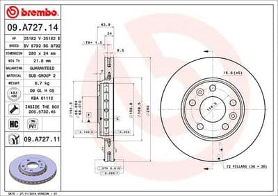 Disque de frein PRIME LINE - UV Coated