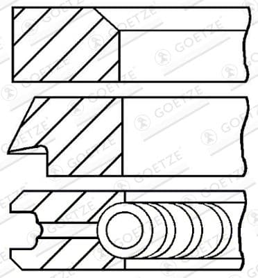Jeu de segments de pistons