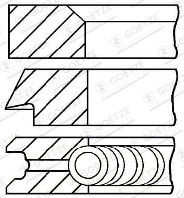 Jeu de segments de pistons