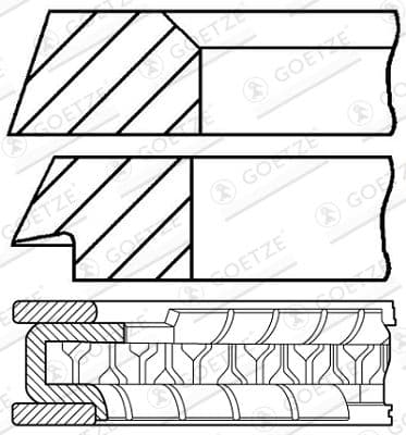 Jeu de segments de pistons