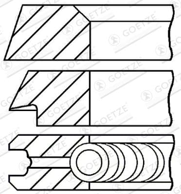 Jeu de segments de pistons