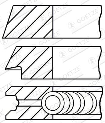 Jeu de segments de pistons