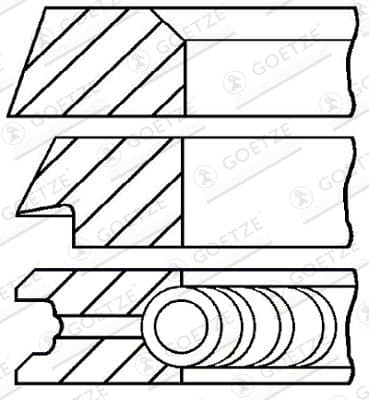 Jeu de segments de pistons