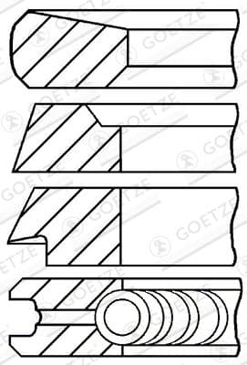 Jeu de segments de pistons