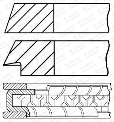 Jeu de segments de pistons