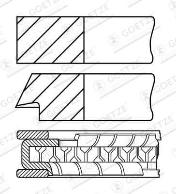 Jeu de segments de pistons