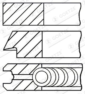Jeu de segments de pistons