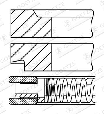 Jeu de segments de pistons
