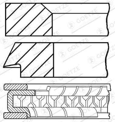 Jeu de segments de pistons
