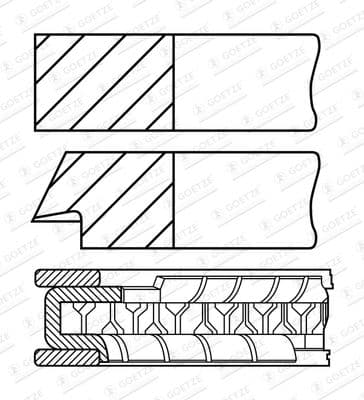 Jeu de segments de pistons