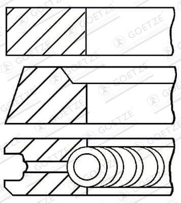Jeu de segments de pistons