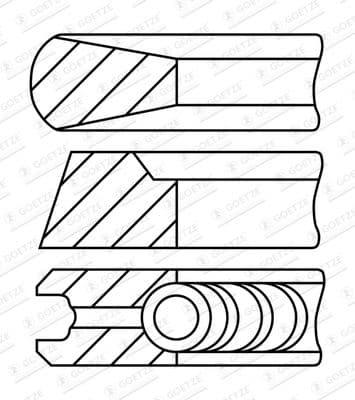 Jeu de segments de pistons