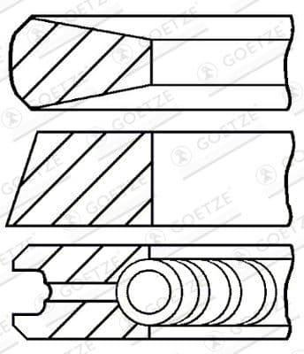 Jeu de segments de pistons