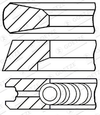 Jeu de segments de pistons