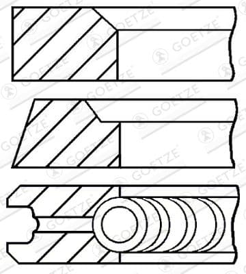 Jeu de segments de pistons