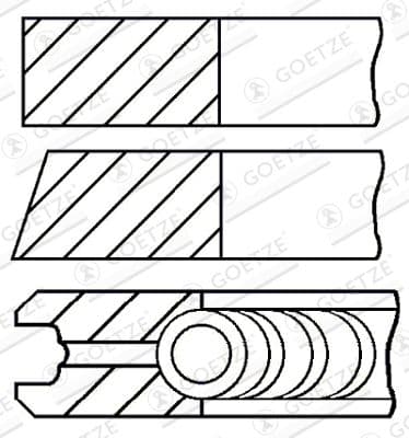 Jeu de segments de pistons