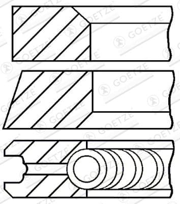 Jeu de segments de pistons