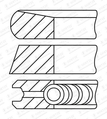 Jeu de segments de pistons Goetze Diamond Coated® LKZ-Ring®