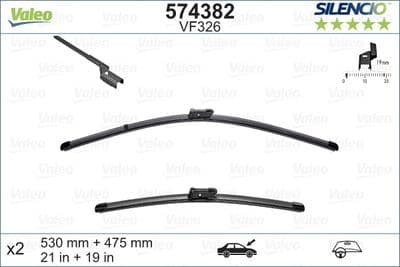 Balai d'essuie-glace SILENCIO FLAT BLADE SET