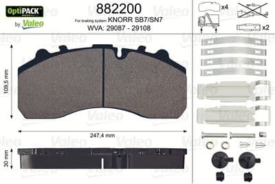 Kit de plaquettes de frein, frein à disque OPTIPACK