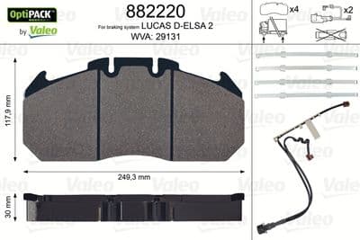Kit de plaquettes de frein, frein à disque OPTIPACK