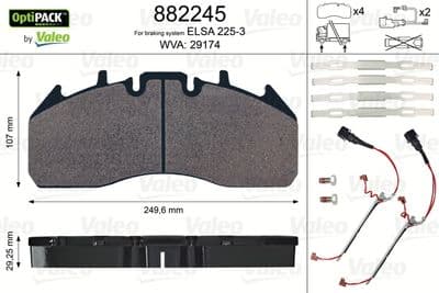 Kit de plaquettes de frein, frein à disque OPTIPACK