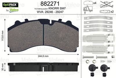 Kit de plaquettes de frein, frein à disque OPTIPACK