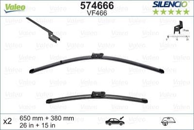 Balai d'essuie-glace SILENCIO FLAT BLADE SET
