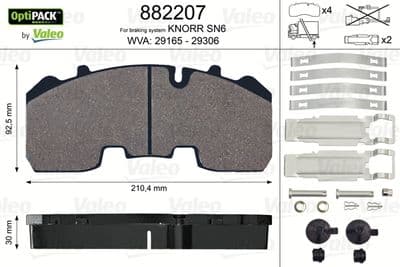 Kit de plaquettes de frein, frein à disque OPTIPACK