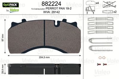 Kit de plaquettes de frein, frein à disque OPTIPACK