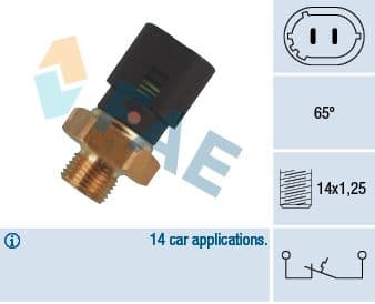 Contact thermique, voyant avertisseur de liquide de refroid.