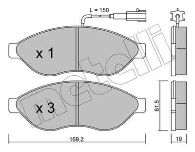 Kit de plaquettes de frein, frein à disque