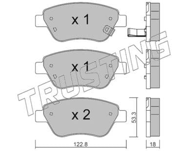 Kit de plaquettes de frein, frein à disque