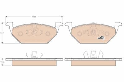 Kit de plaquettes de frein, frein à disque COTEC