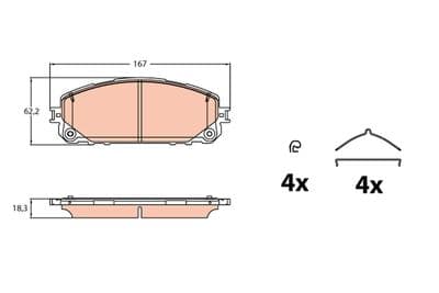 Kit de plaquettes de frein, frein à disque