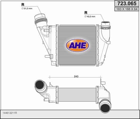 Intercooler radiateur de turbo