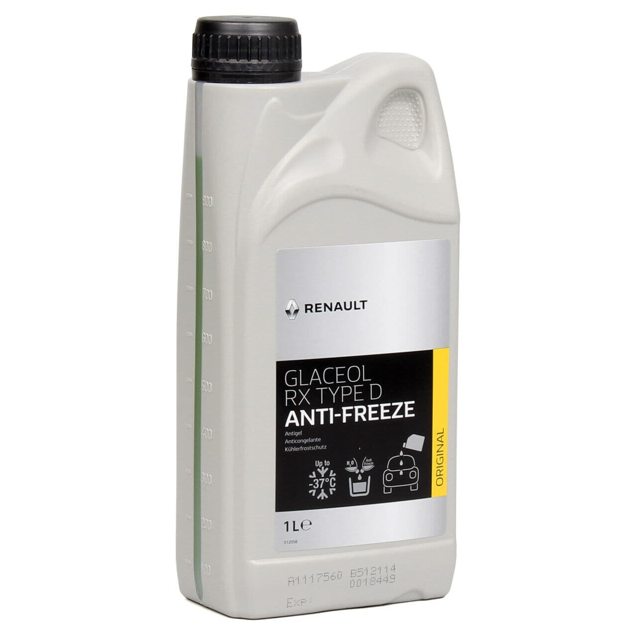 Antigel Liquide Original Glaceol RX Type E 1L Vert/Bleu 7711947052 (Origine Renault)
